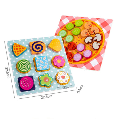 Woods™ - Stimuleer Creativiteit &amp; Motoriek - Kinder Pizza &amp; Koekje Set 