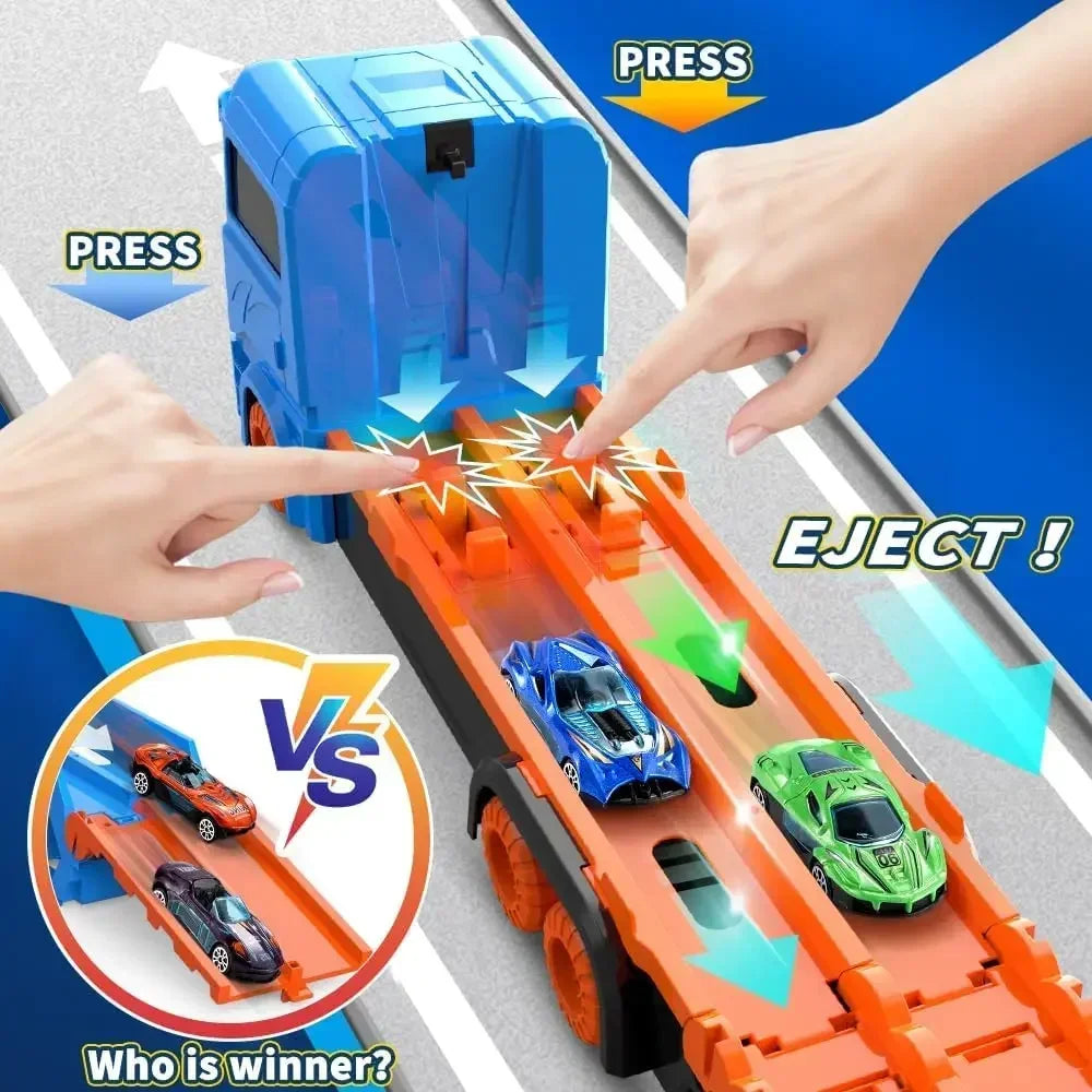 Mega Transporter - 9-in-1 Raceplezier - Transformeerbare Speelgoedtruck 