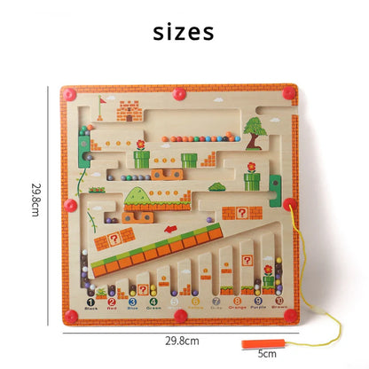 Magnetic Maze™ - Kleurrijk Telplezier - Houten Magnetische Puzzel 