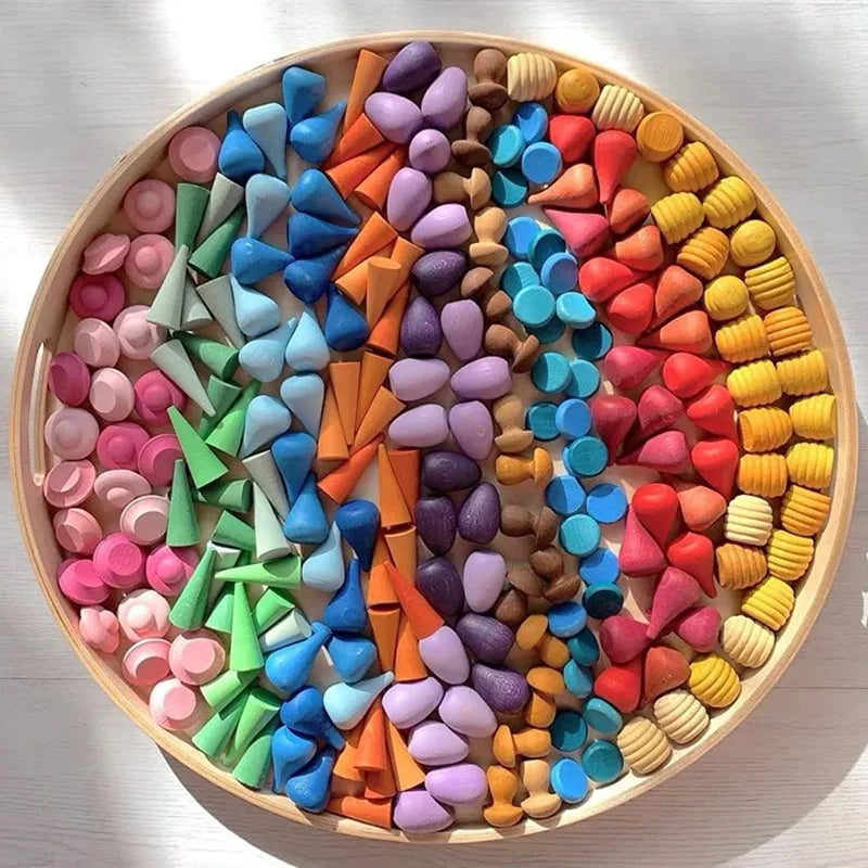 Rainbow Blocks™ – Creatief Kleurenplezier – Houten Kleurenspeelset 