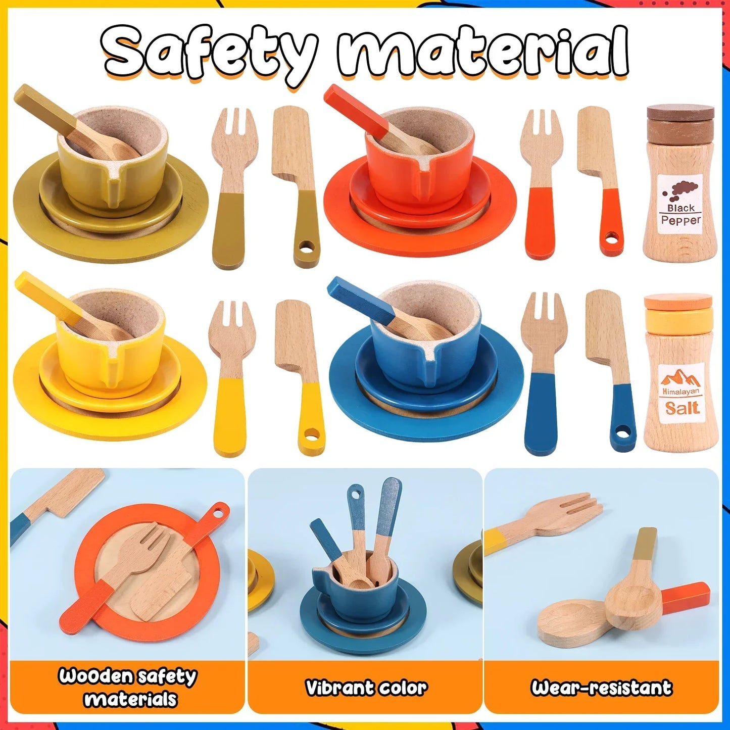 Woods™ - Creatief &amp; Leerzaam - Houten Keuken Speelset Kind 