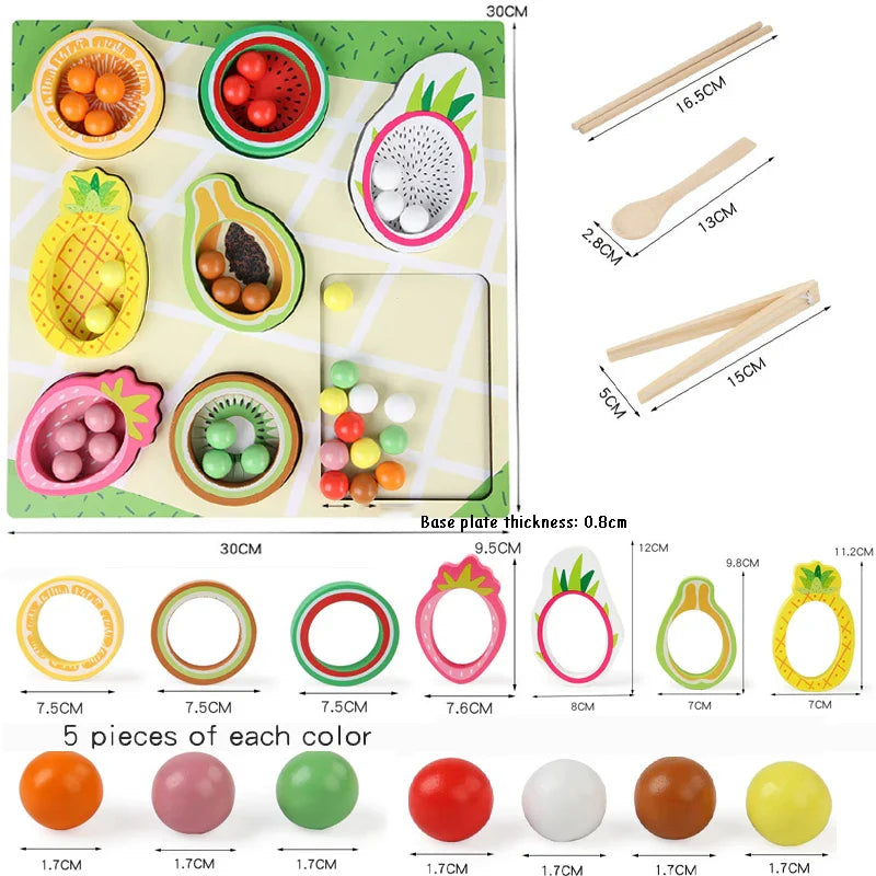 Toddler Clips™ - Fruit &amp; Vorm Match - Sorteerspel 