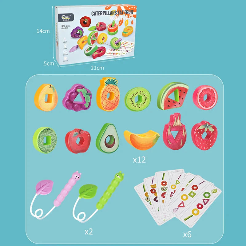 Fruit Lacing Game™ – Fijne motoriek – Fruit Kralen Speelgoed 