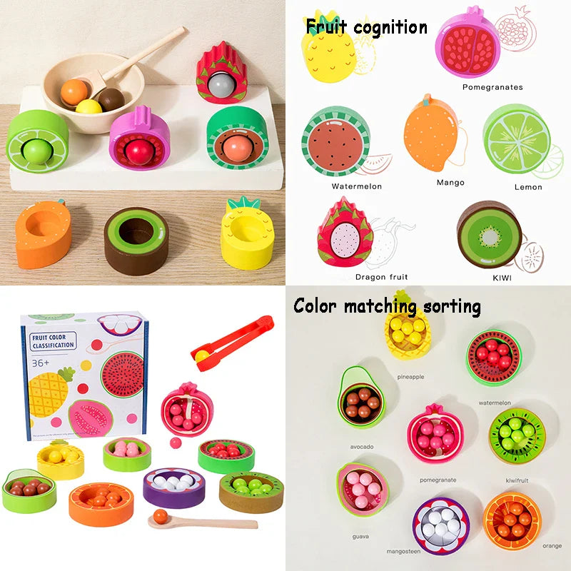 Toddler Clips™ - Fruit &amp; Vorm Match - Sorteerspel 