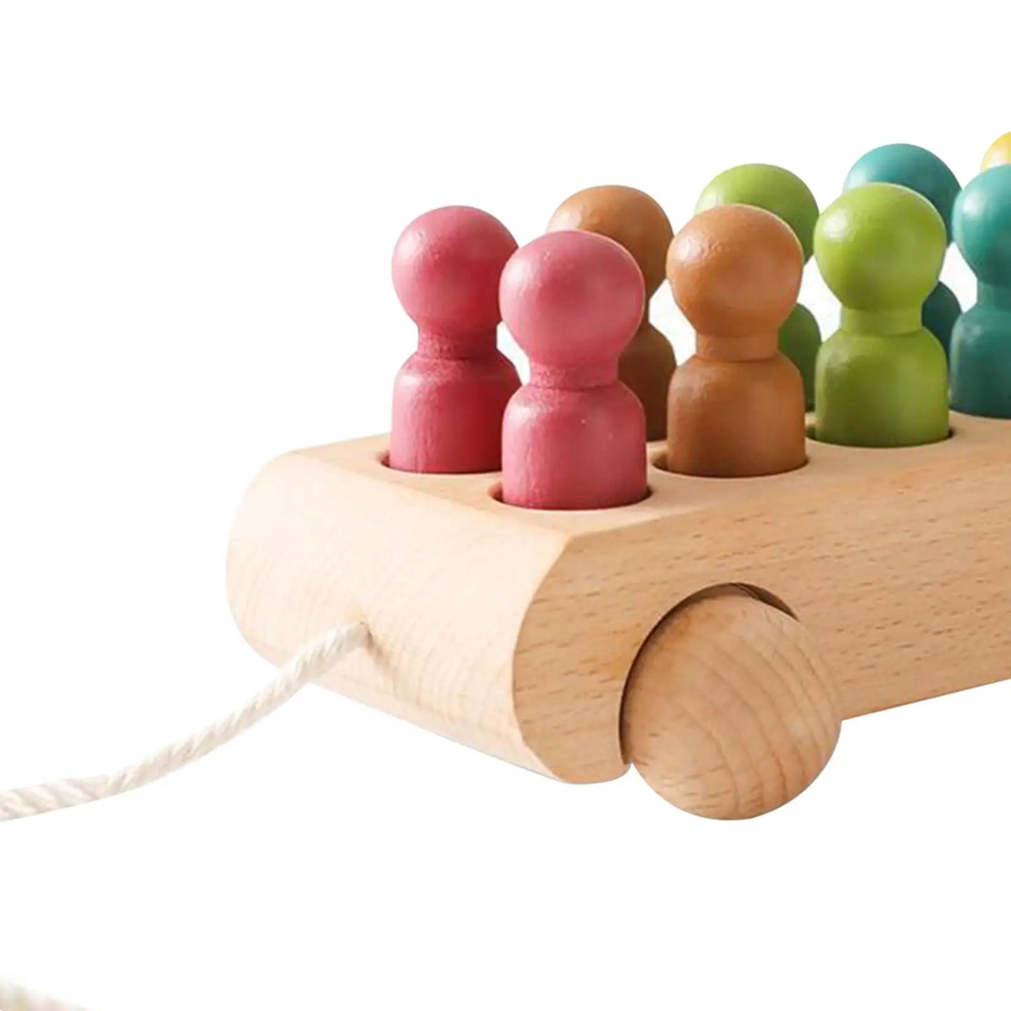 Pop &amp; Roll – Motoriek &amp; Fantasie – Houten Poppen Autoset 