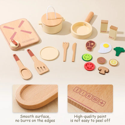 Woods™ - Mini-Chefs Aan Zet - Houten Speelkeukenset 