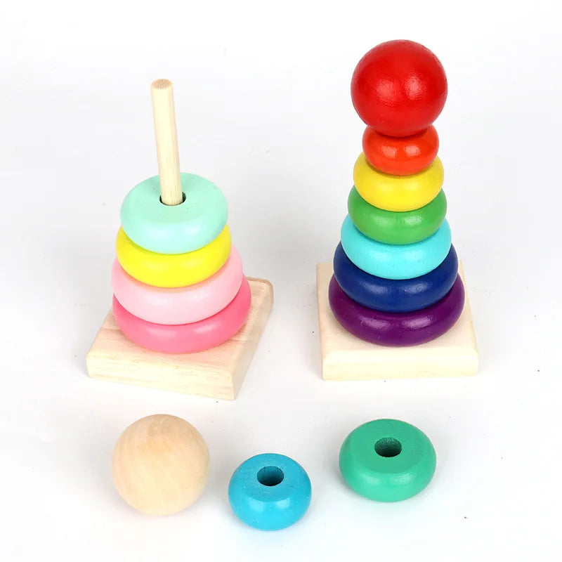 Rainbow Stacker™ – Kleurrijke Torenpret – Houten Sapeltoren 