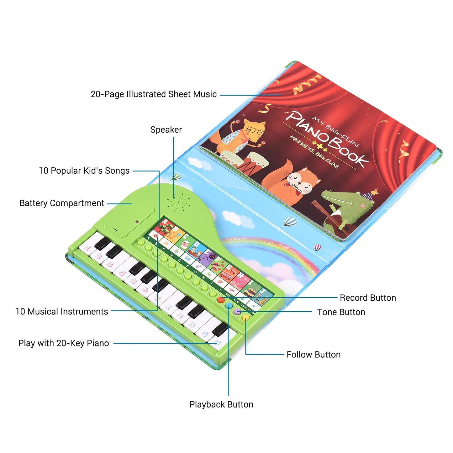 Piano Book™ - Toetsjesmagie - Kinder Pianoboek 