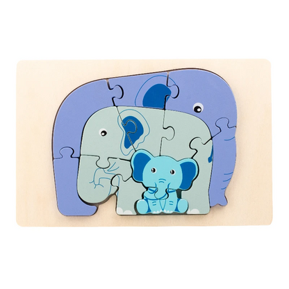 Dierenpuzzel™ – Ontdek &amp; Leer – Cartoon Houten Puzzel 